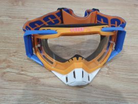 Fake 100% motocross goggles blue/orange